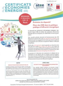 Séminaire sur les certificats d'économie d'énergie - 12 décembre 2013